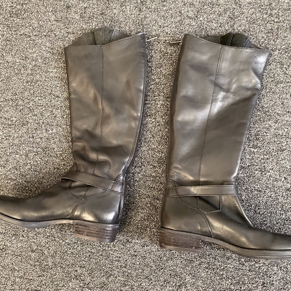 Real leather knee boots